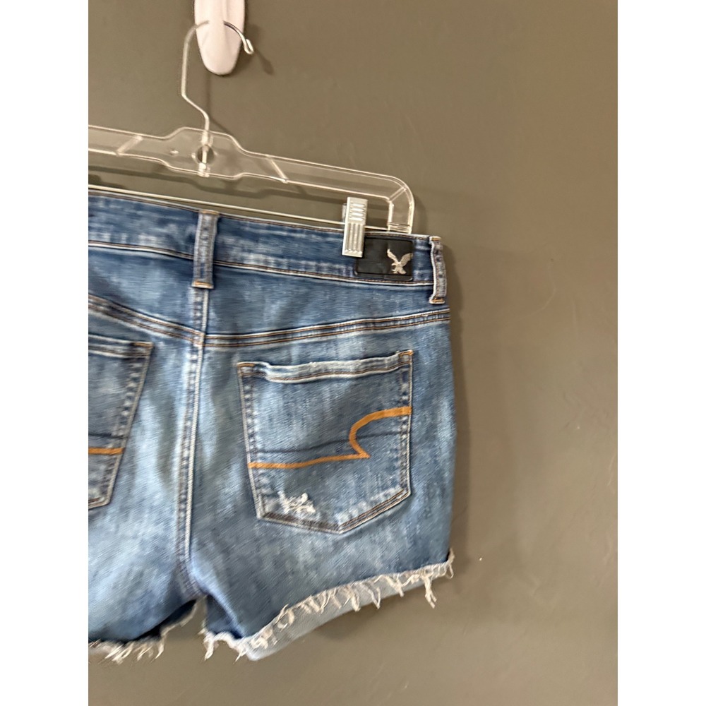 American Eagle High Rise Shortie Distressed Denim Shorts Medium Wash Womens 8